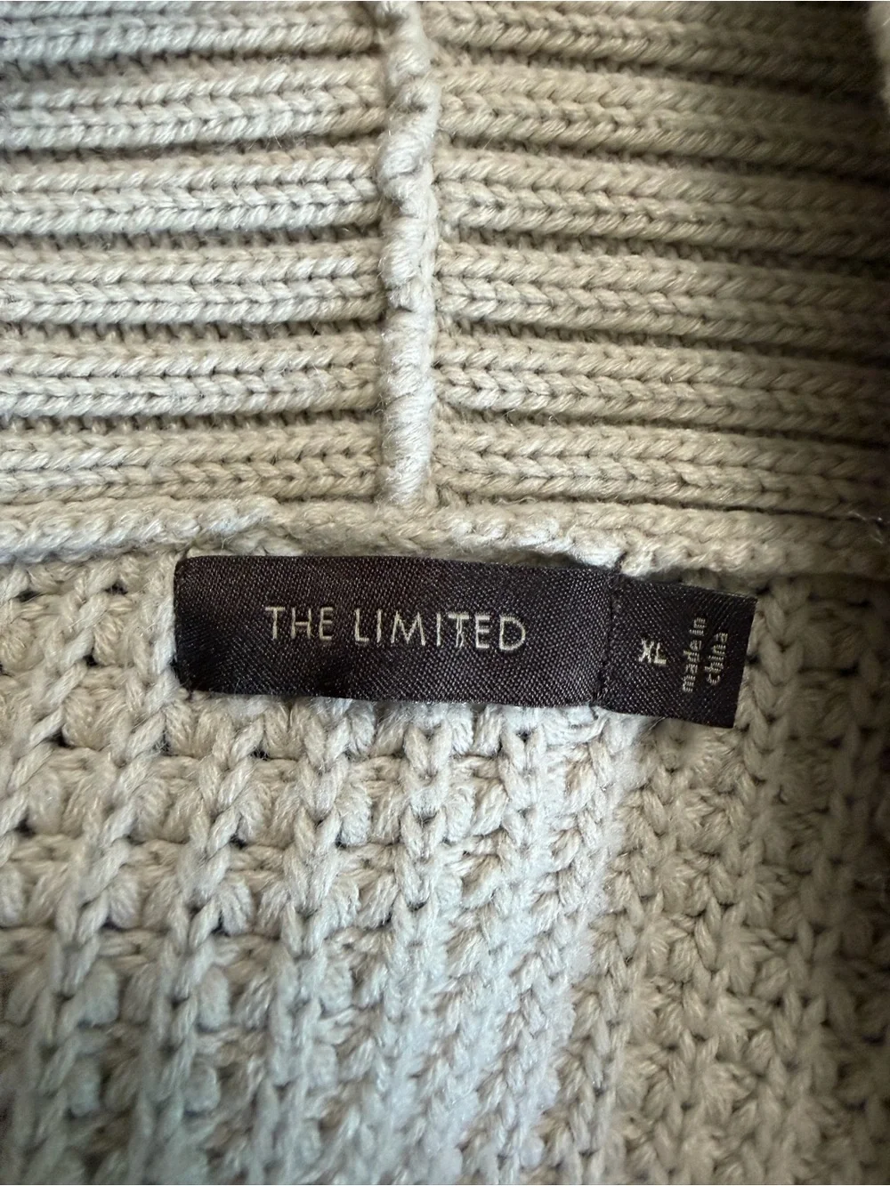 The Limited Open-Front Ribbed Cardigan in Cream XL
